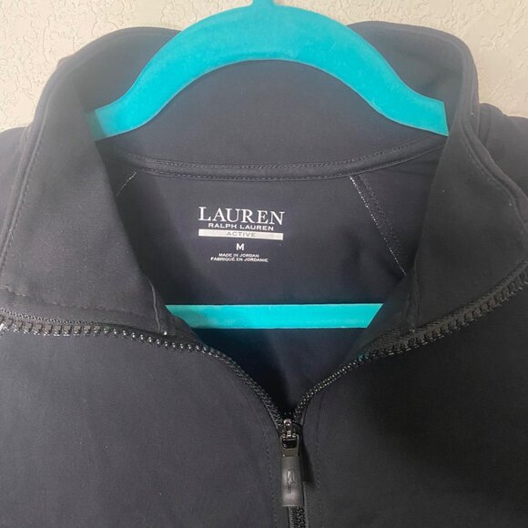 NWT Lauren Ralph Lauren Active Jacket Womens Size M Black Full-Zip Track - Picture 6 of 11